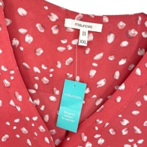 Maurices Plus Size Madison Polka Dot Button Down Tank Top - Picture 4 of 9